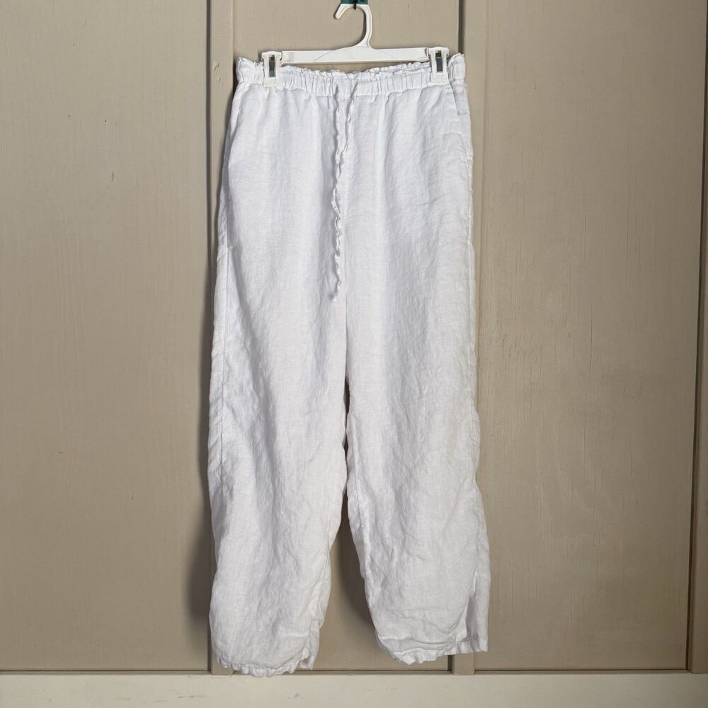 J Crew Womens Pants S White 100% Linen Lined Coastal Beachy Resort Breathable
